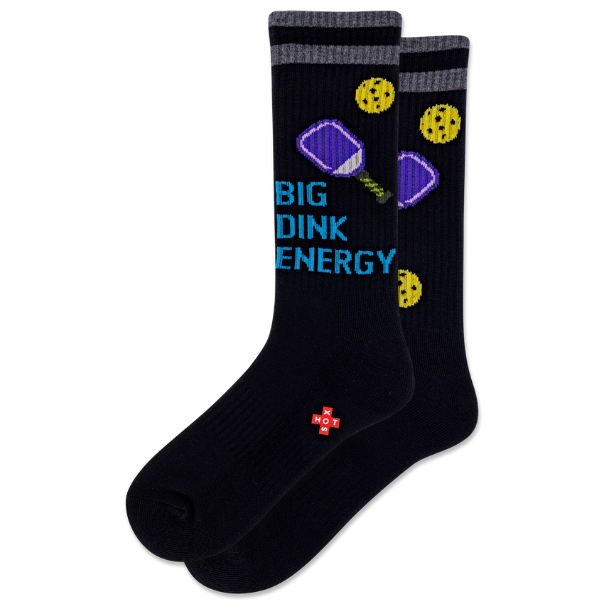 hot sox HOTSOX Men's Big Dink Energy Active Crew Socks Black
