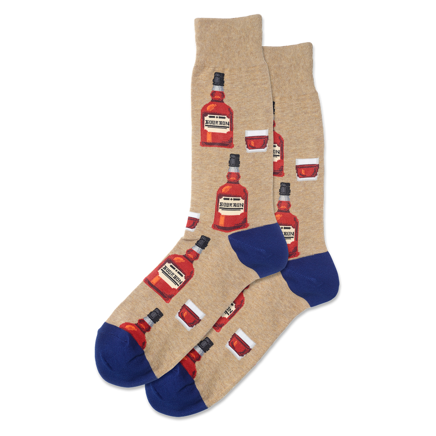 hot sox HOTSOX Men's Bourbon Crew Socks HEMP HEATHER