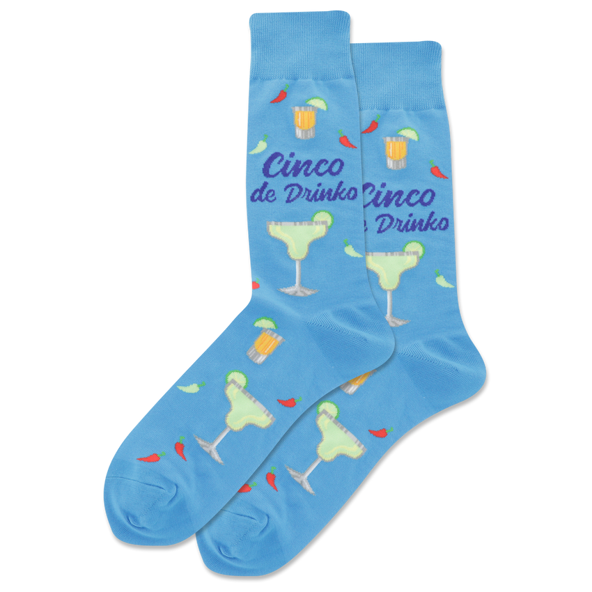 hot sox HOTSOX Men's Cinco De Drinko Crew Socks Turquoise