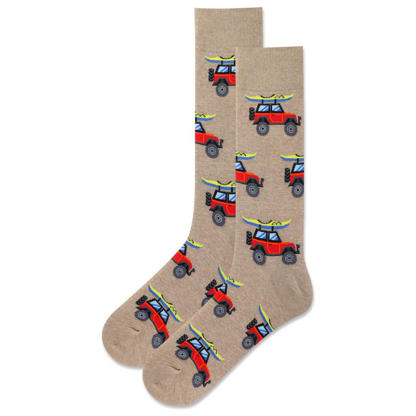 hot sox HOTSOX Men's Off Road Vehicles Crew Socks Beige