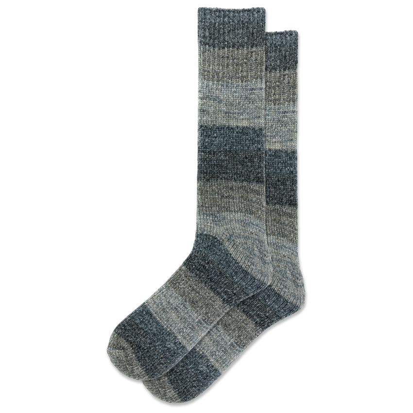 hot sox HOTSOX Men's Ombre Chenille Crew Socks BLACK
