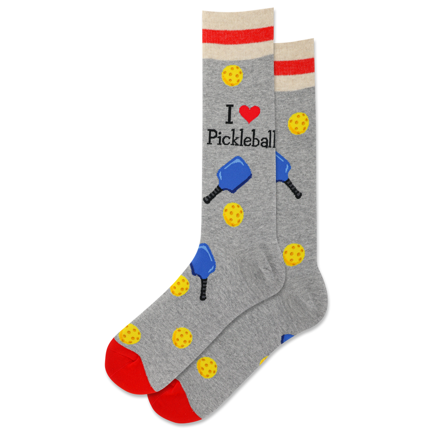 hot sox HOTSOX Men's Pickleball Crew Socks Gray Heather