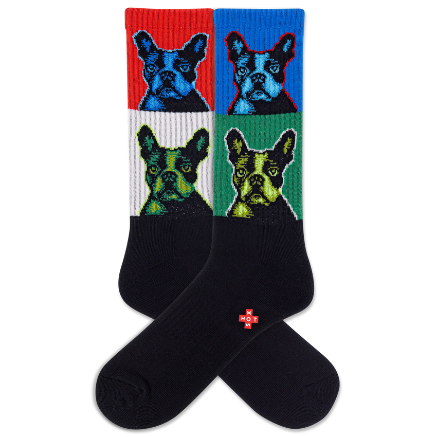 hot sox HOTSOX Men's Pop Dog Active Crew Socks Black