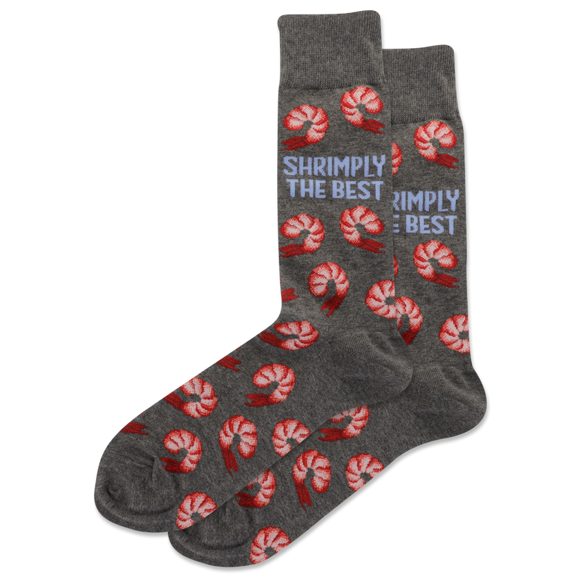 hot sox HOTSOX Men's Shrimply the Best Crew Socks GRAY