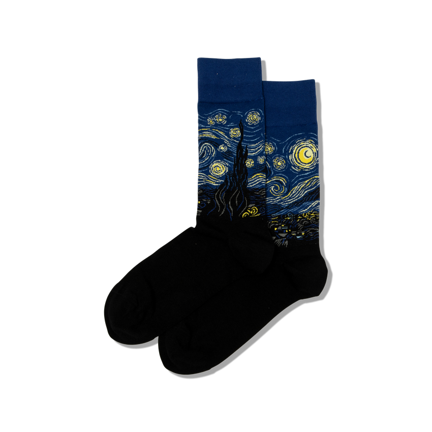 hot sox HOTSOX Men's Van Gogh's Starry Night Socks BLUE