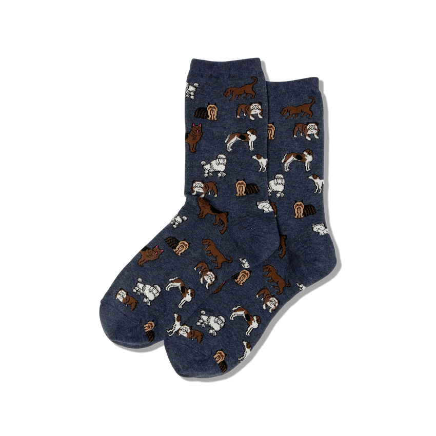 hot sox HOTSOX Women's Classic Dogs Crew Socks Denim