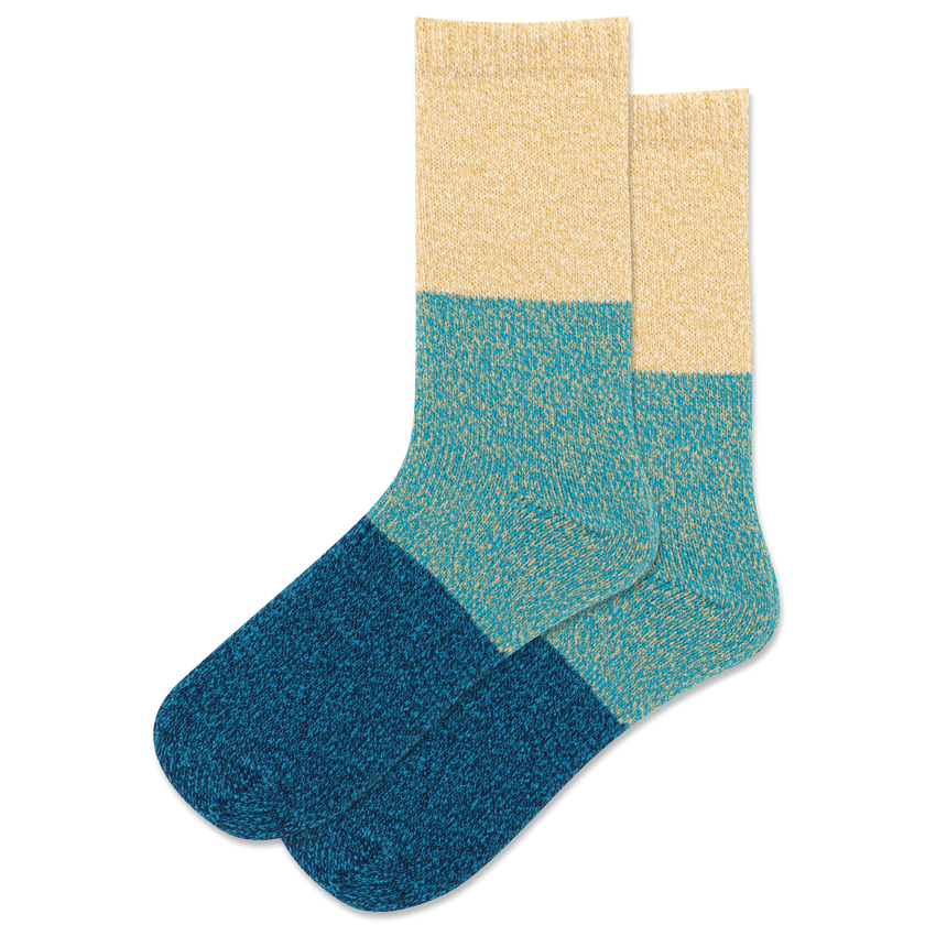 hot sox HOTSOX Women's Color Block Boot Crew Socks Blue