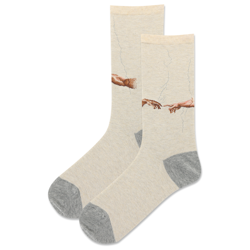 hot sox HOTSOX Women's Creation of Adam Crew Socks Natural Melange