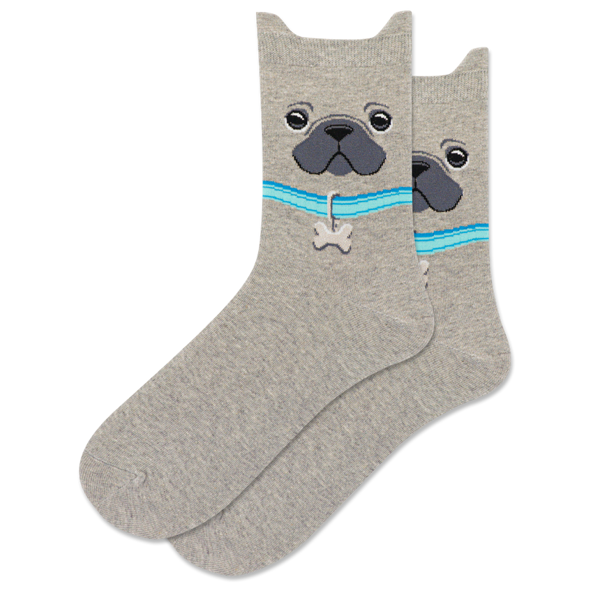 hot sox HOTSOX Women's French Bulldog Anklet Sock Gray