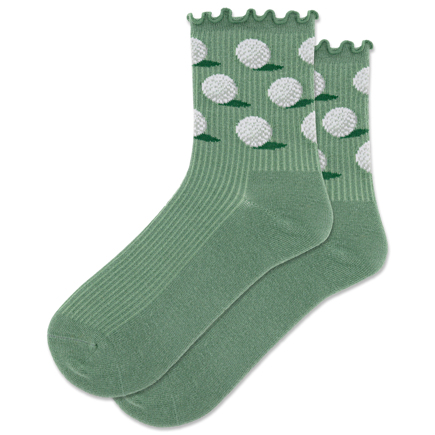 hot sox HOTSOX Women's Golf Ball Lettuce Edge Crew Socks Loden