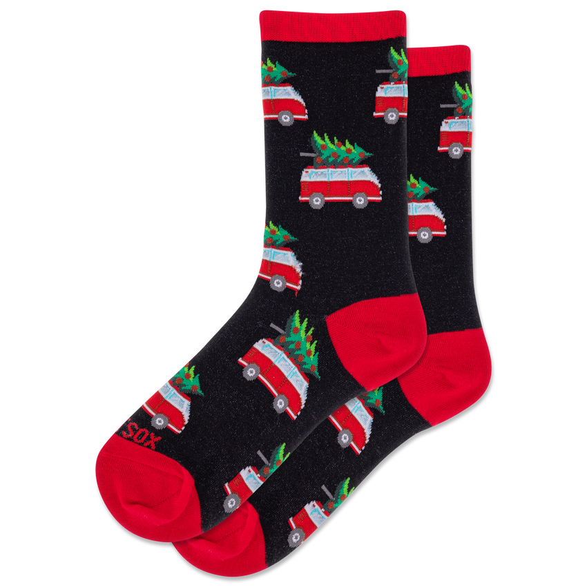hot sox HOTSOX Women's Holiday Delivery Crew Socks Black