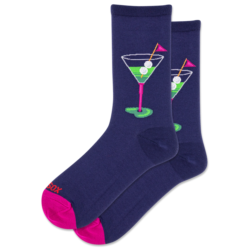 hot sox HOTSOX Women's Martini Golf Crew Socks Navy