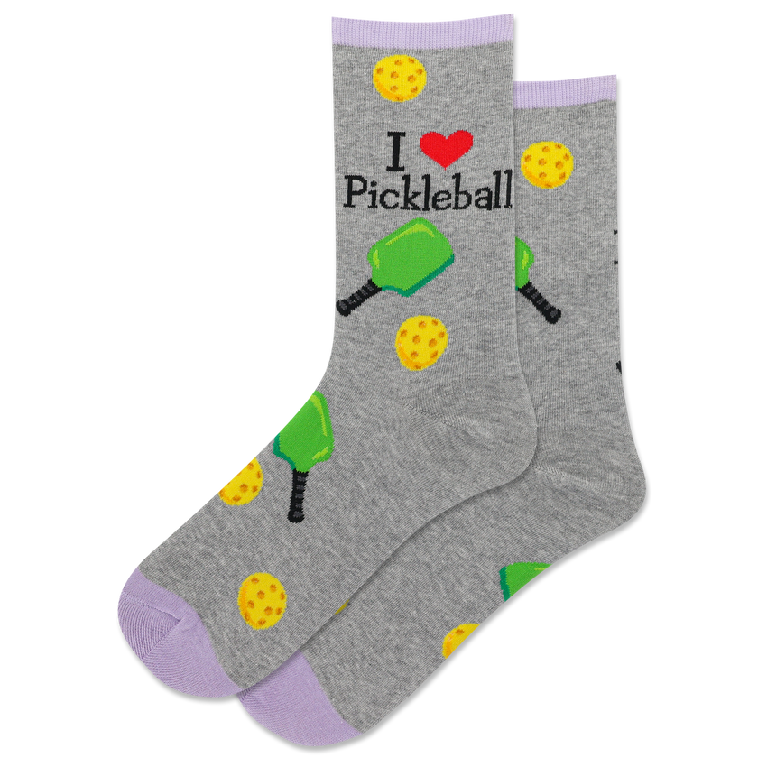 hot sox HOTSOX Women's Pickleball Crew Socks Gray Heather