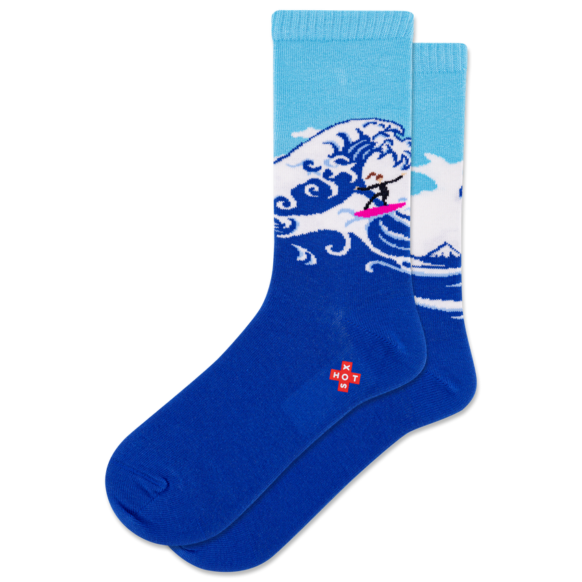 hot sox HOTSOX Women's Ride the Wave Crew Socks Light Blue
