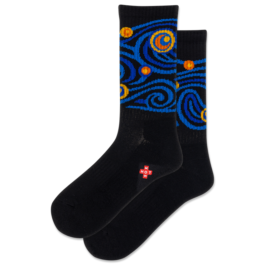 hot sox HOTSOX Women's Starry Night Active Crew Socks BLACK