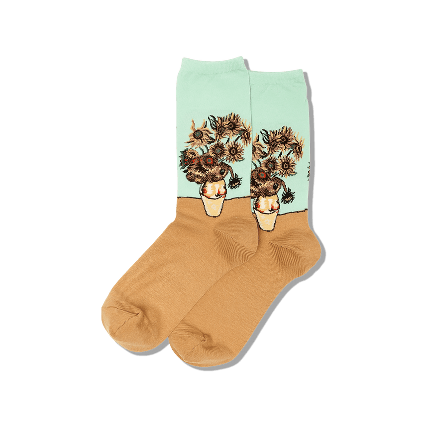 Hot Sox HOTSOX Women's Van Gogh's Sunflowers Socks Mint