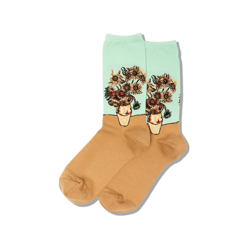 hot sox HOTSOX Women's Van Gogh's Sunflowers Socks Mint