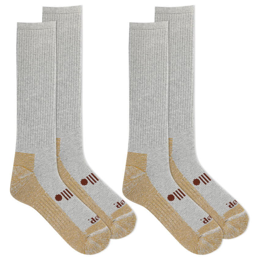 hot sox Jeep® Men's Classic Cotton Over the Calf Socks 2 Pair Pack Made in USA - Cushioned Comfort GRAY