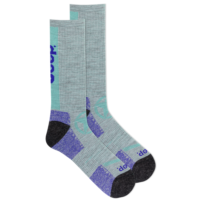 hot sox Jeep® Women's Wool Blend Logo Crew Socks - Breathable Comfort GRAY