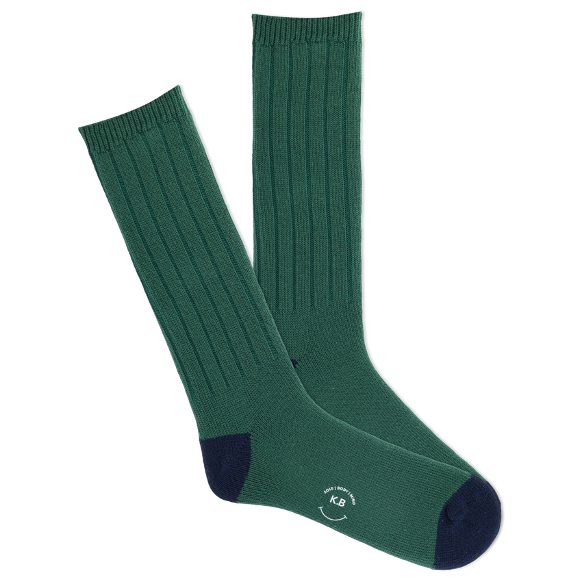 hot sox K.Bell Men's Classic Comfort Fit Ribbed Crew Socks Green