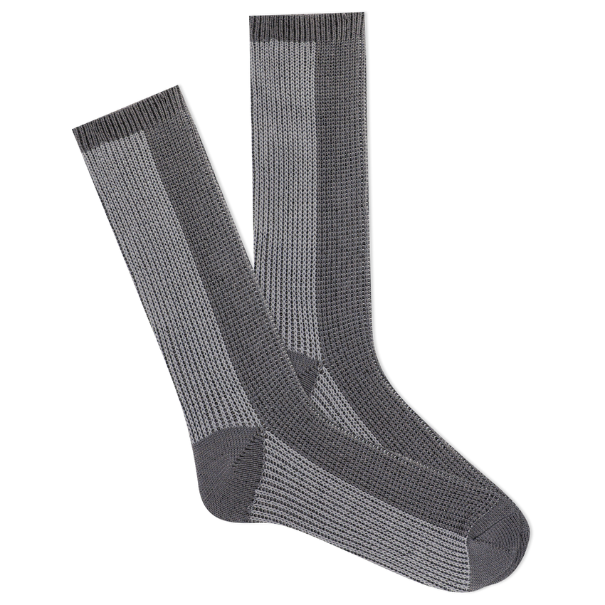 hot sox K.Bell Men's Ultra Soft Color Block Boot Crew Socks Dark Gray