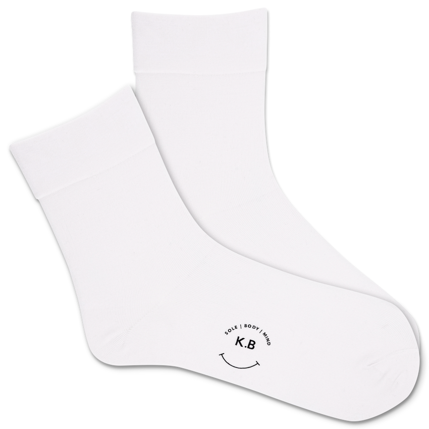 hot sox K.Bell Women's Aloe Infused Hydrating Microfiber Crew Socks White