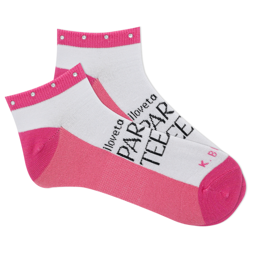 hot sox K.Bell Women's I Love to Par-Tee Low Cut Sock WHITE