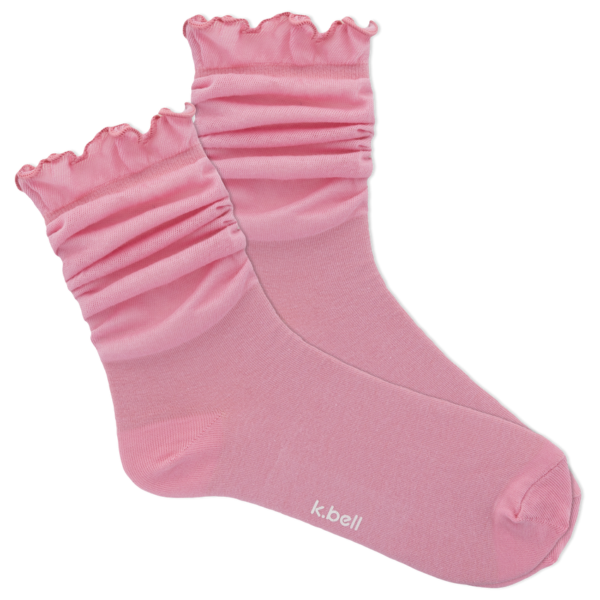 hot sox K.Bell Women's Lettuce Edge Slouch Crew Socks Orchid