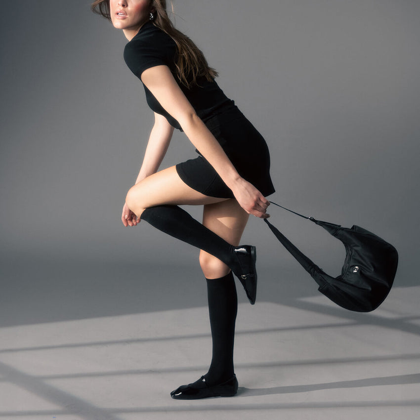 Hot Sox K.Bell Women's Modal Knee High Socks With Comfort Top Black