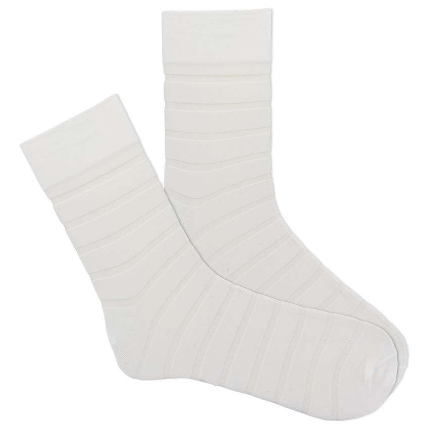 hot sox K.Bell Women's Sheer Stripe Microfiber Crew Socks White
