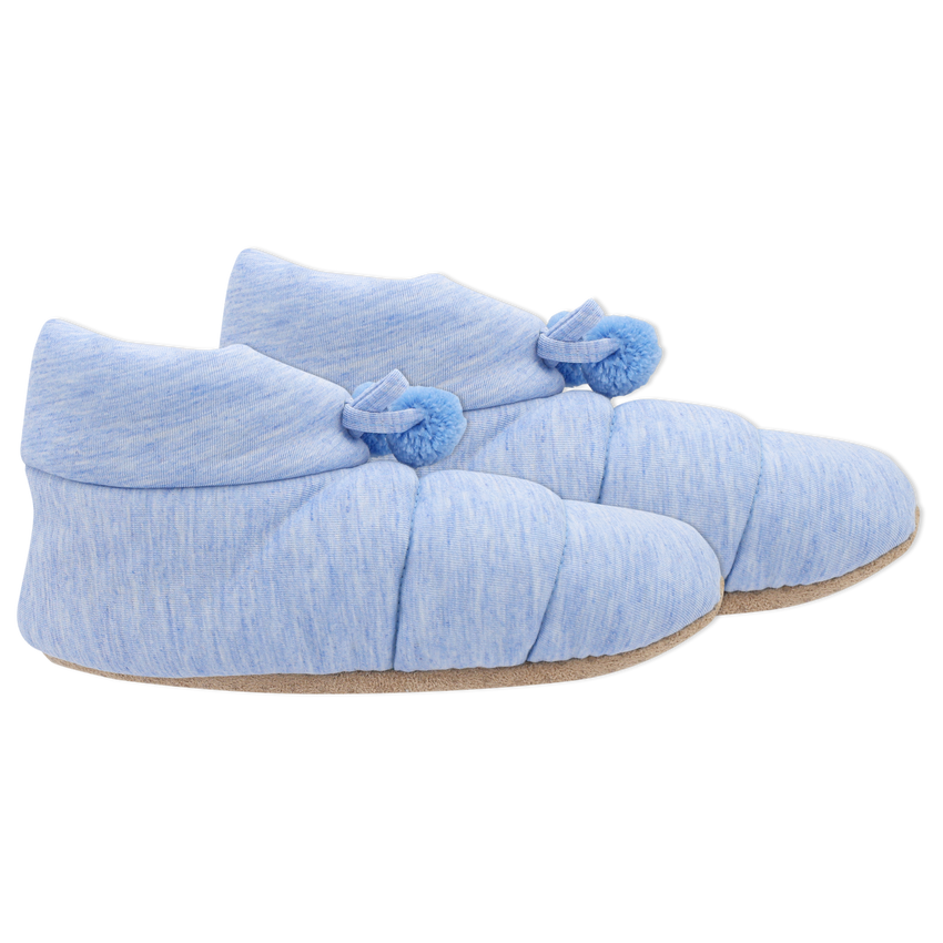hot sox K.Bell Women's Soft & Dreamy™ Puffy Jersey Bootie Slipper BLUE
