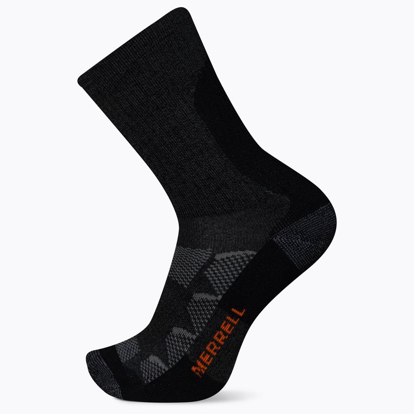hot sox Merrell MOAB Midweight and Breathable Hiking Crew Sock with Blister Protection and Sustainable Coolmax Fast Dry Moisture Wicking Grey