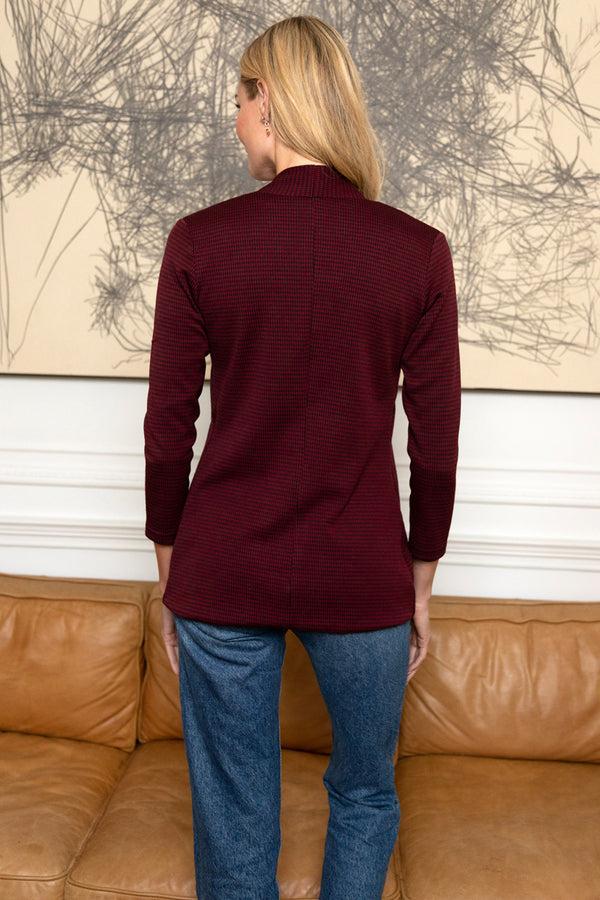 Hot Squash 3/4 Sleeve Stretch Blazer Red Houndstooth
