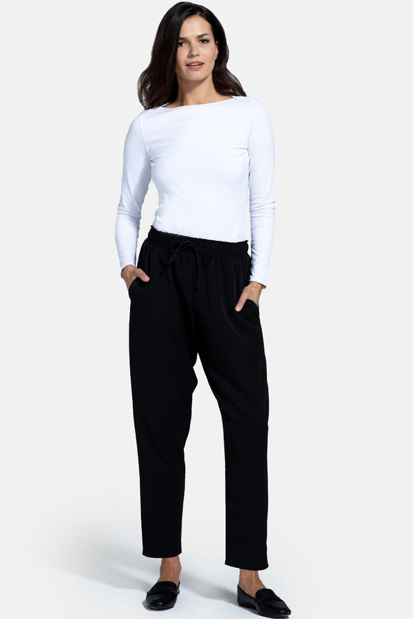 Hot Squash Balloon Trouser With Elasticated Waistband Black