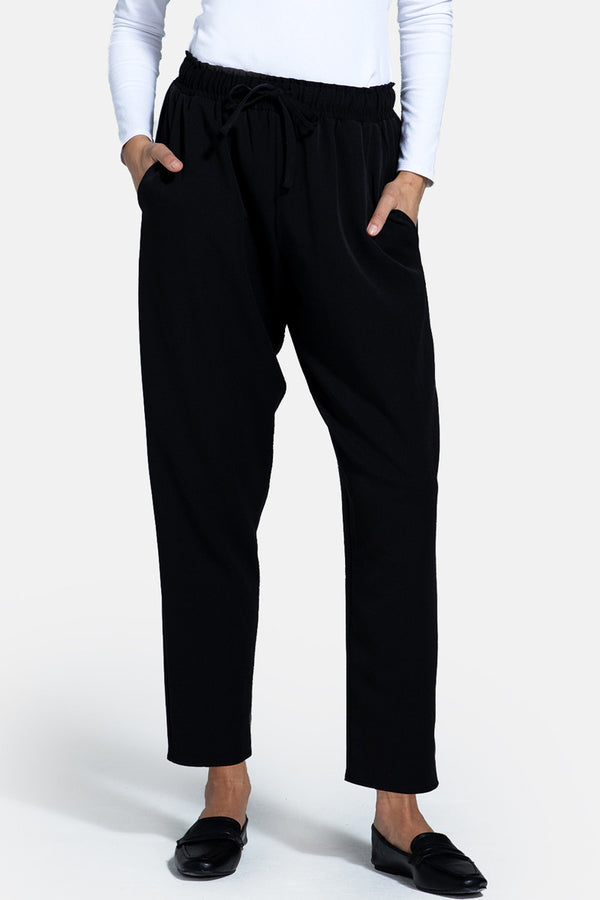 hot squash Balloon Trouser with Elasticated Waistband Black
