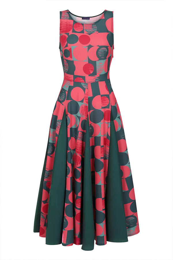 Hot Squash Box Pleat Midi Dress With Contrast Skirt