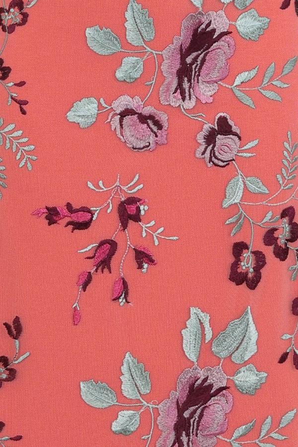 Hot Squash Embroidered Cowl Back Maxi Dress Terracotta