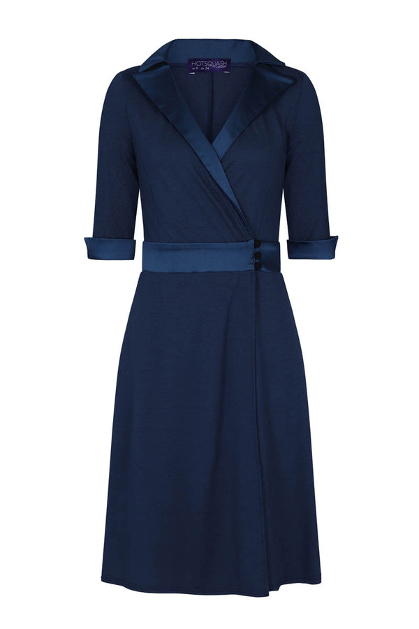 Hot Squash Fit & Flare Wrap Dress With Silky Trim Woodland Teal