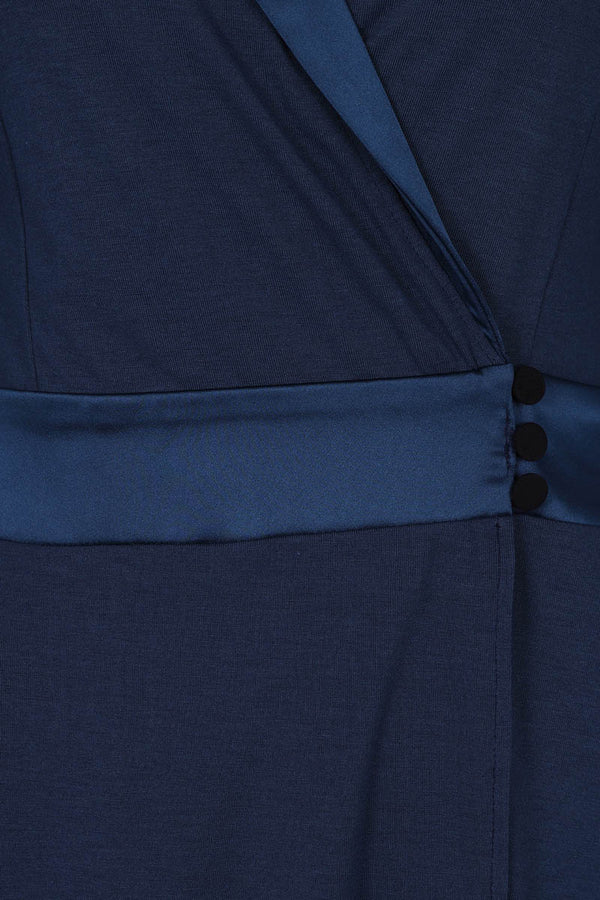 Hot Squash Fit & Flare Wrap Dress With Silky Trim Woodland Teal