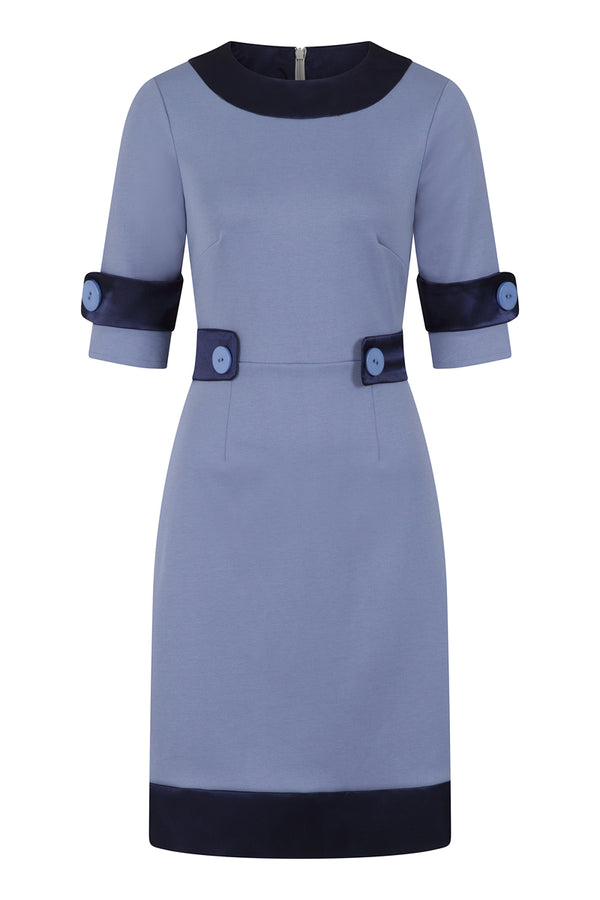 Hot Squash 60s Dress With Contrast Hem