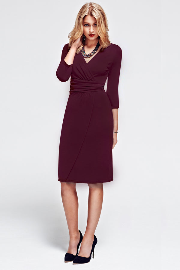 hot squash Ascot Mock-Wrap Dress