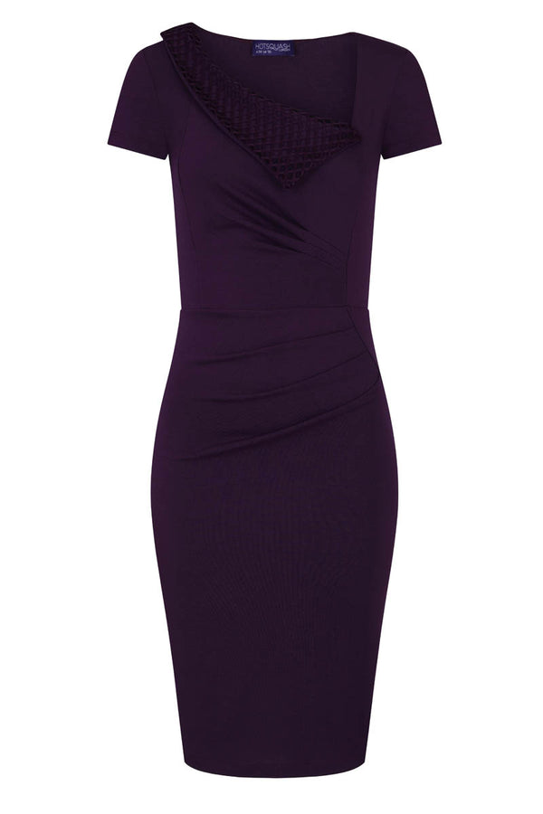 Hot Squash Asymmetric Neckline Day To Night Dress