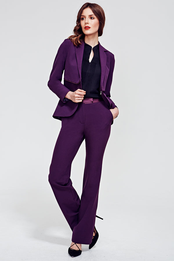 Hot Squash Belgravia Bootleg Trouser Damson