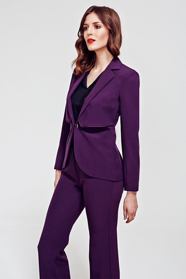 Hot Squash Belgravia Bootleg Trouser Damson