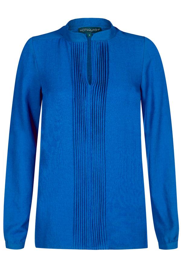 Hot Squash Blouse With Pleat Front