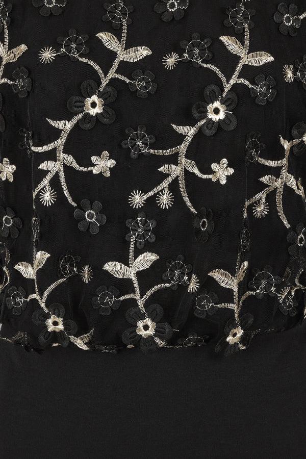 Hot Squash Blouson Sleeved Embroidered Top