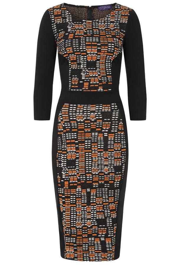 Hot Squash Bodycon Ponte Dress Brown Staff