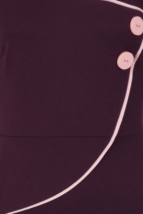 Hot Squash Chelsea Dress With Buttons Damson