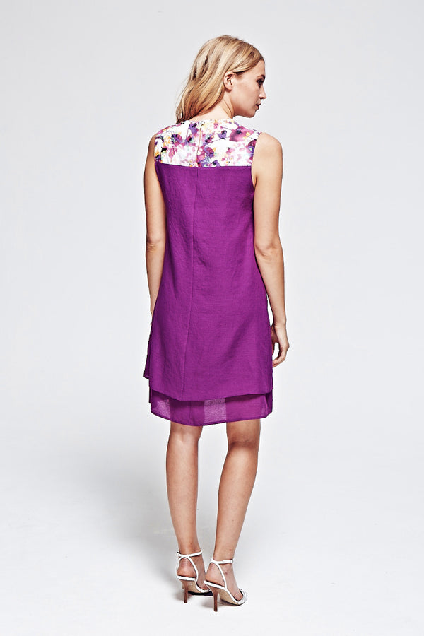 Hot Squash Chiffon Double Layered Dress Purple