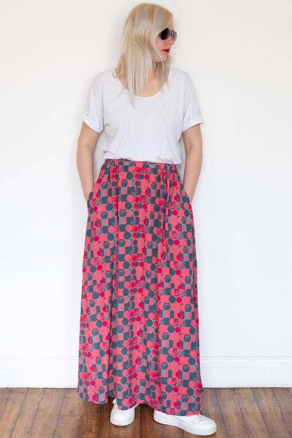 Hot Squash Chiffon Maxi Skirt